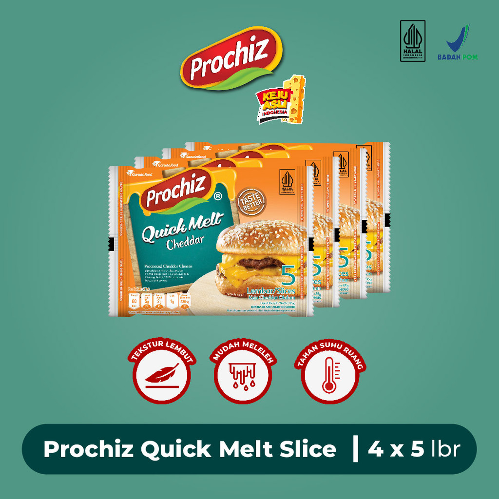 

Keju PROCHIZ Quick Melt Slice 5's x 4