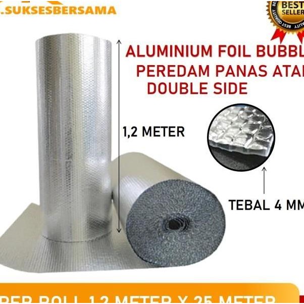 Aluminium Foil Bubble Alumunium Double Side Buble Per Roll 12 X 25 M