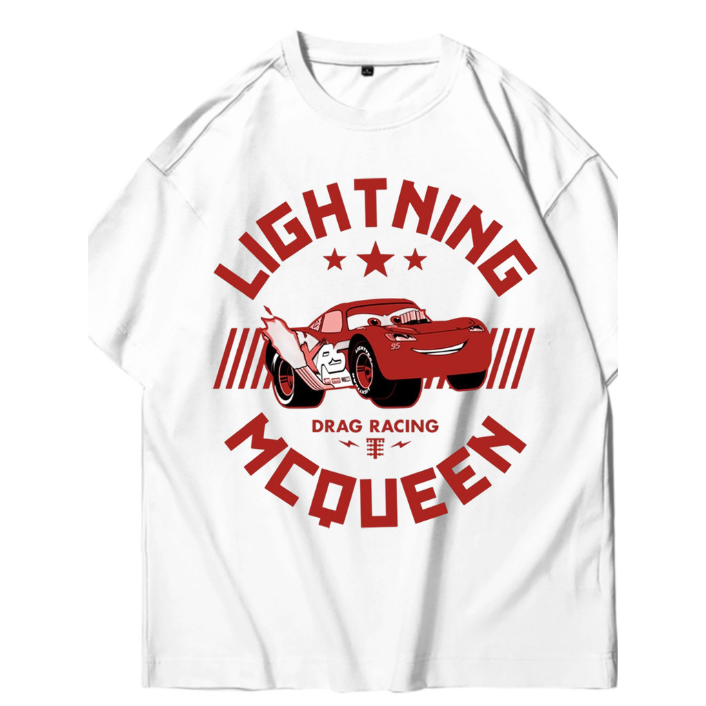 Tshirt Geser Mcqueen&Sally Hitam KAOS OVERSIZED CARS Lightning Mcqueen KAOS VINTAGE TEE 010