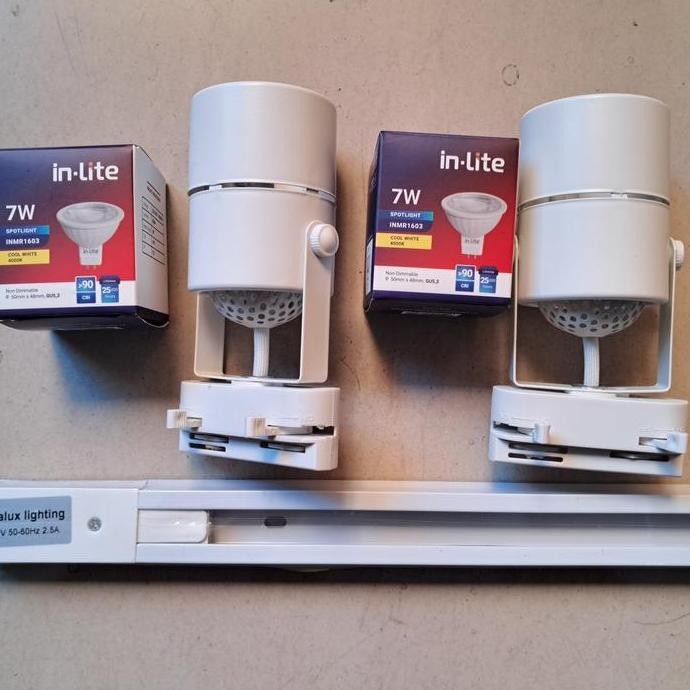 2 Led Inlite 4000K 7W Lampu Track Sorot Led Inlite 7W Rel 1M New Stok