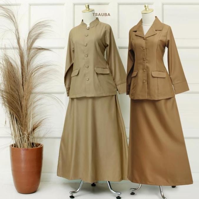 Seragam Pemda PNS ASN Toyobo PDH Khaki/Keki Setelan Rok A