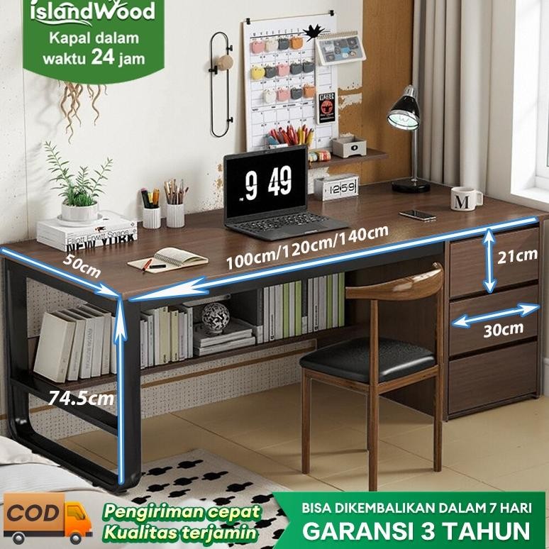 

Meja Kantor Meja Komputer Meja Kerja Minimalis Meja Kamar Tidur Meja Belajar 140CM Dengan Kabinet
