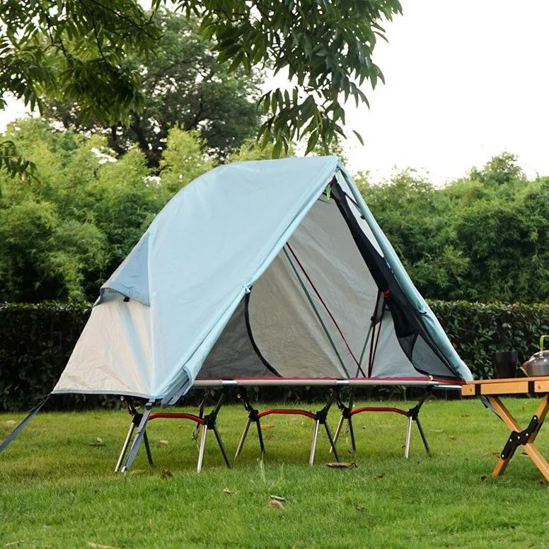 Outdoor Camping Off-The-Ground Tent Single-Person Easy-To-Storage Portable Aluminum Alloy Anti-Mosqu