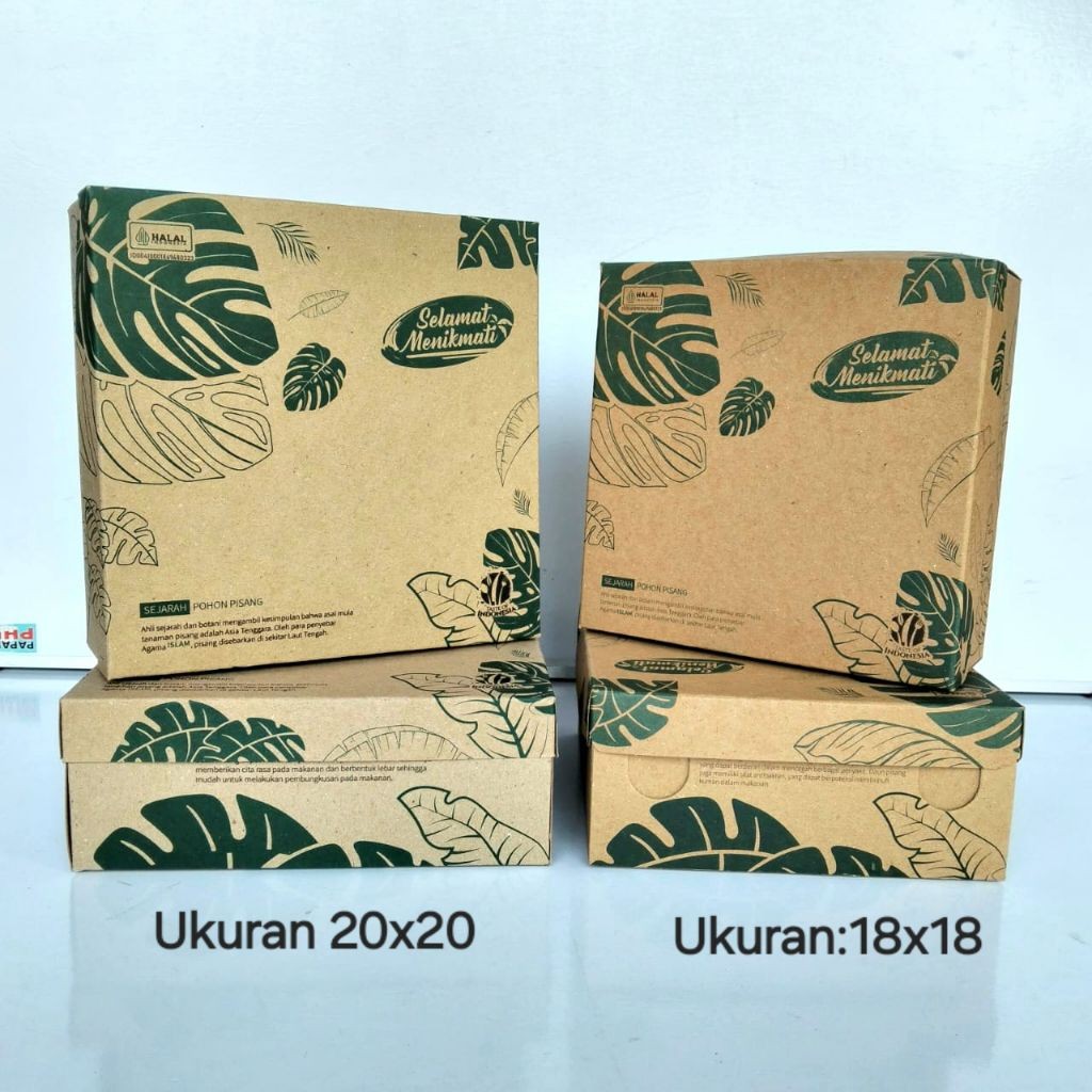 

Dus Lunch Box Banana Leaf | 18×18 | 20x20 | Motif ( Pak 10 Pcs ) [ Original ]
