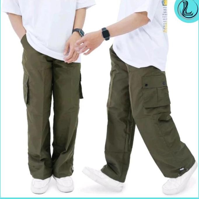 Korean style - Celana panjang cargo pria oversize loose pant korean style