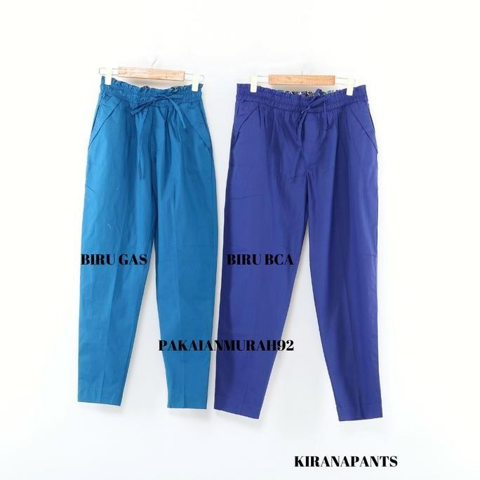 KIRANA PANTS CELANA BIG SIZE WANITA BAGGY PANTS WARNA BIRU MURAH
