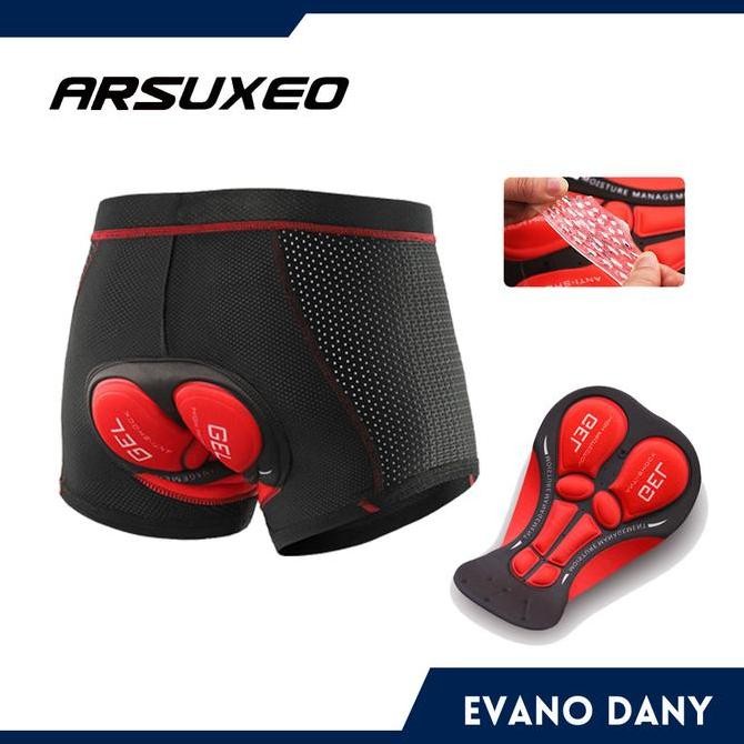 Premium Celana sepeda ARSUXEO / Underware Bicycle Padding ARSUXEO 3D Gel