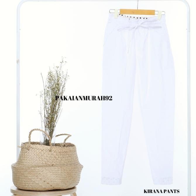 KIRANA PANTS CELANA BIG SIZE WANITA BAGGY PANTS WARNA PUTIH MURAH