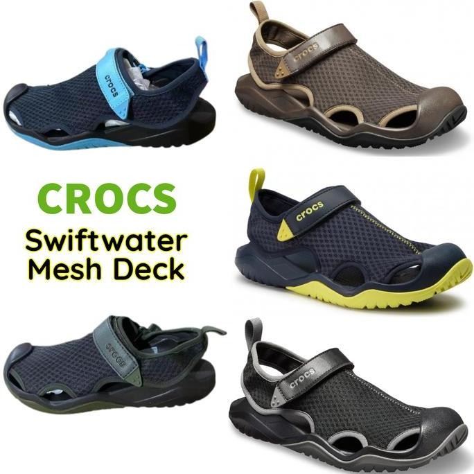 Crocs / Crocs Pria / Sepatu Sandal Crocs / Crocs Swifwater Mesh Deck