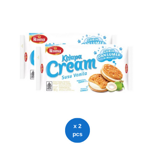 

Roma Kelapa Cream Susu Vanila 180gr x 2 pcs