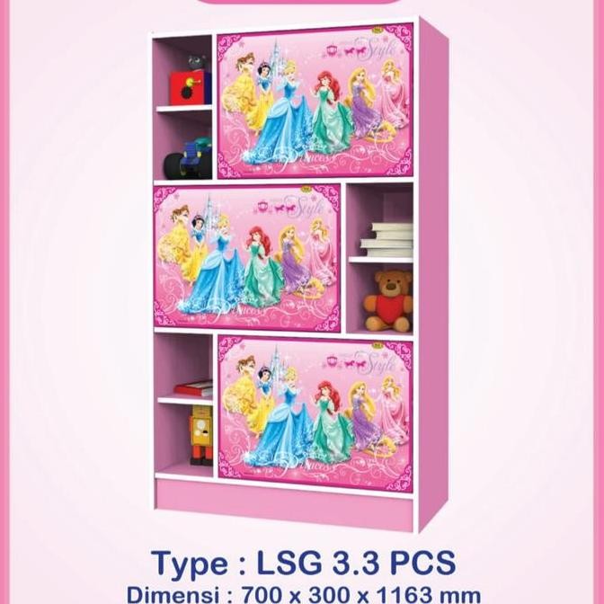LEMARI/ RAK BUKU SERBAGUNA ANAK HELLO KITTY MURAH