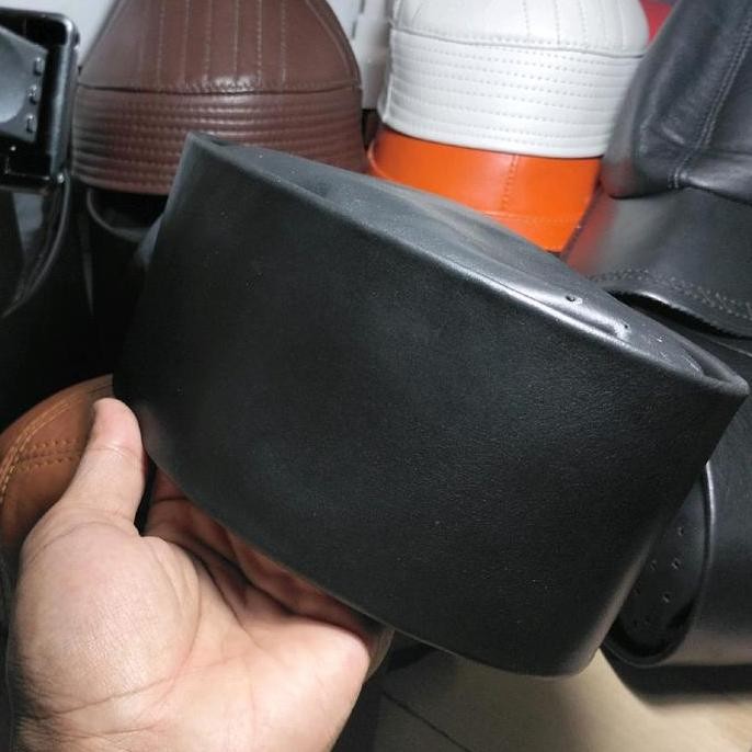 Topi Peci Kopiah Muslim Haji Kulit Asli Lembut Model Songkok Iming Polos Ukuran Dewasa Hitam Merah C