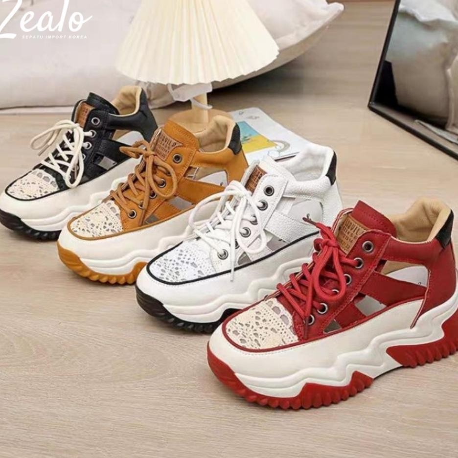 Zealo.Shoes 321 Sepatu Korea Sneakers Wanita Boots Wedges Casual Shoes Fashion Shoes Karet Quality