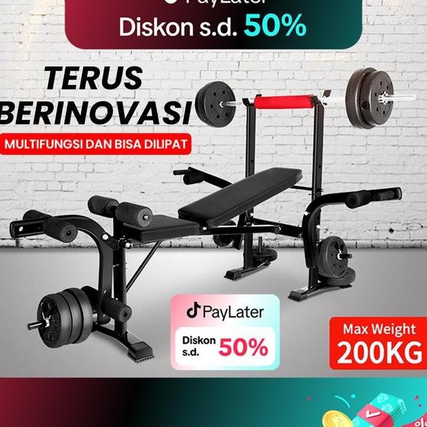 Bench Press Kecil Multi Fungsi Berat Bangku Alat Olahraga Rumahan Fitness Gym Sit Up Board