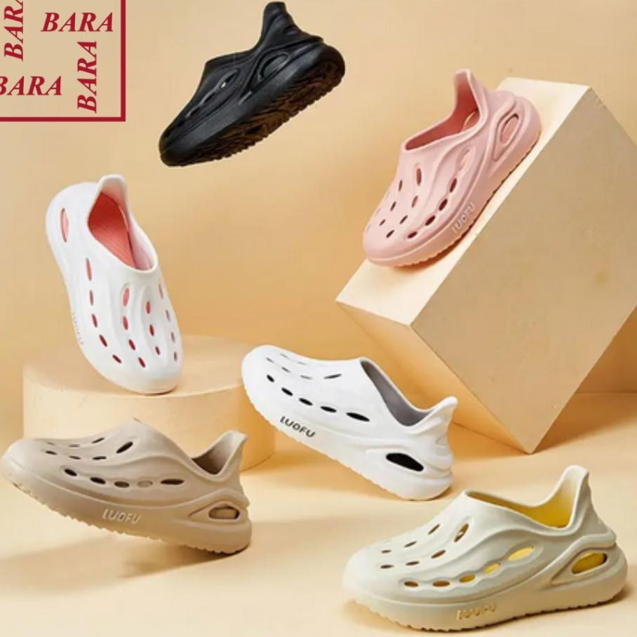 Luofu Sandal Sepatu Karet Motif Bolong Wanita E7211E01Cw N6