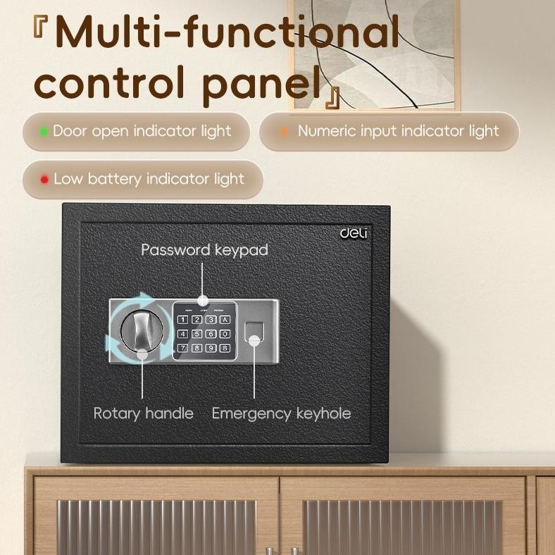 

Er-90 Fn-56 Cq37 Brankas Digital Deli Et-523 / Safe Deposit Box / Cash Box Et523 Premium Er-90