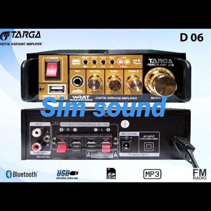 Ready Ampli Karaoke Targa Tr D 06 Amplifier Mini Targa Trd06 Usb Bluetooth