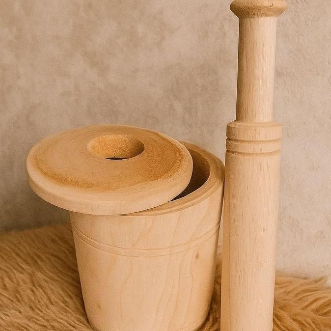best produk] lumpang kayu rujak tumbuk pakai tutup,lumpang tumbuk bumbu Kitchenware lumpang kayu