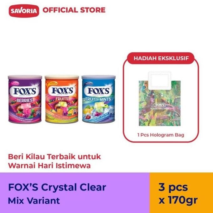 

FOX'S Mix Variants Tin 3 Pcs x 170g + Gratis Hologram Bag