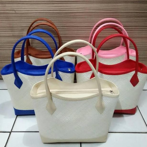] tas anyaman pandan polos[tengtop]