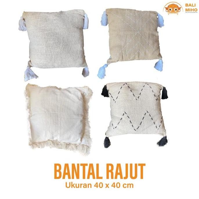 Produk Terbaik] Bantal Rajut Estetik 40 40 cm - Bantal Rajut Lembut - Bantal Bali
