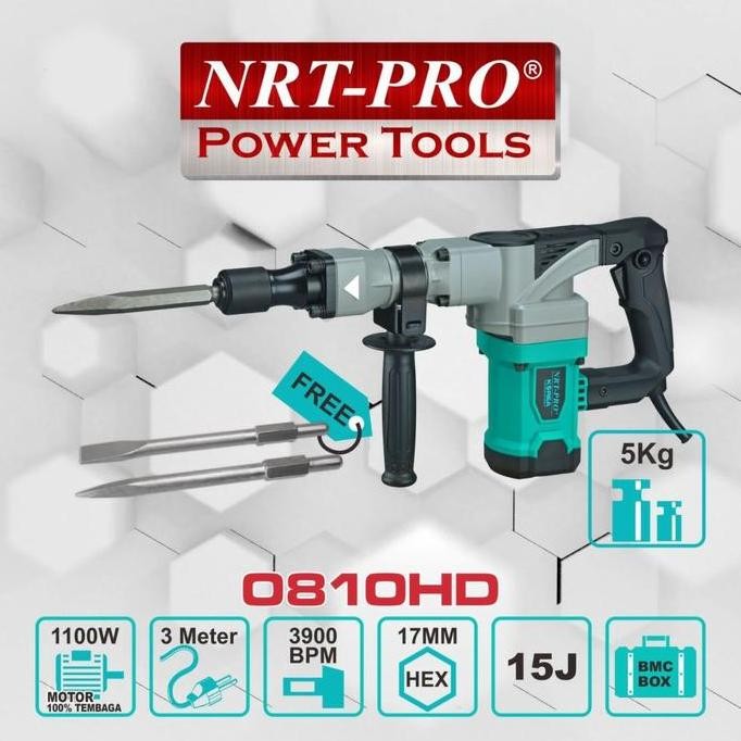 Buruan serbu] Demolition Jack Hammer NRT-PRO 0810HD Bor Impact Bobok Tembok 15J