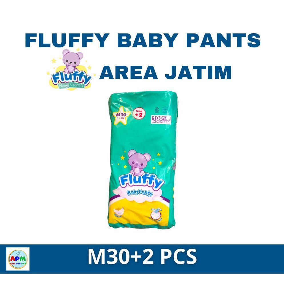 Berkualitas Fluffy  Baby Pants 1 Karton S40 M30+2 L26+2 | Popok Bayi Celana | Baby Diapers Pants 1 D