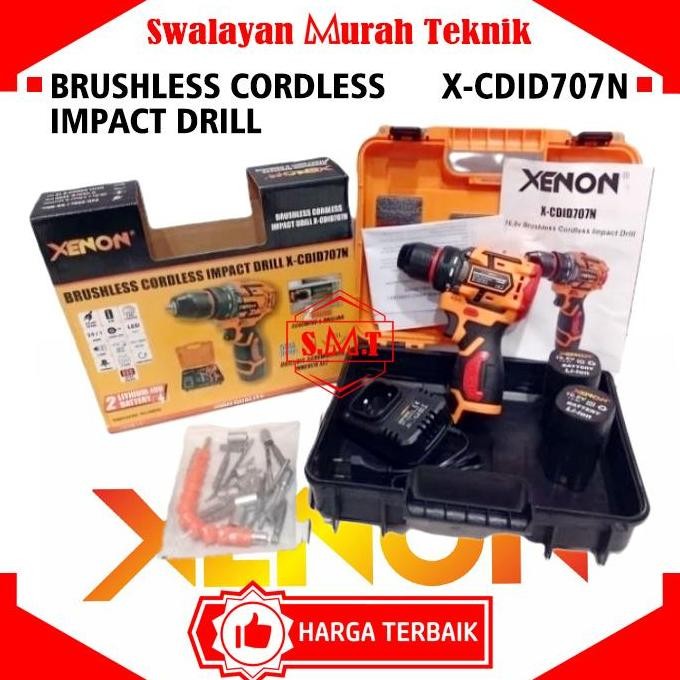 siap kirim] Bor Obeng Baterai Brushless XENON CDID707N Cordless Impact Screwdriver Drill 16,8V (18V)