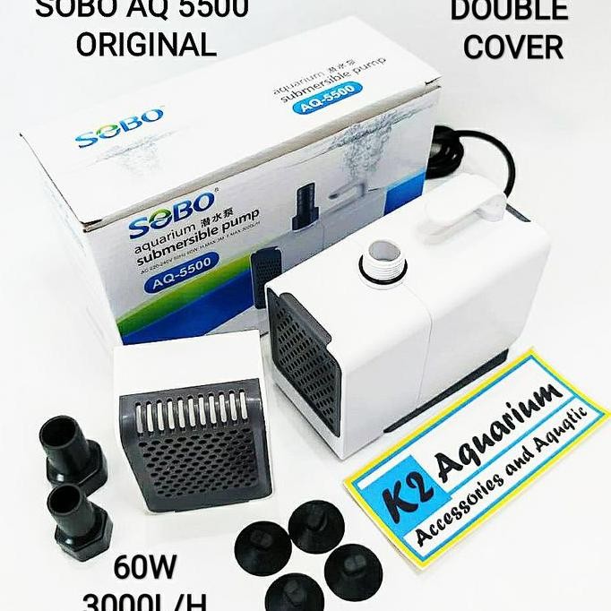 Bst Ready Sobo Aq 5500 Pompa Filter Kolam Hidroponik 60W 3000L/H (Not 105 ) Best Seller