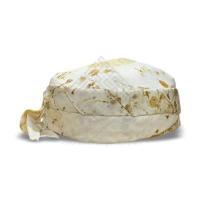 Peci Batik Jogokariyan - Motif (EXCLUSIVE PUTIH) ECOPRINT TERANG - PECI BATIK - KAIN TEBAL - ECOPRIN