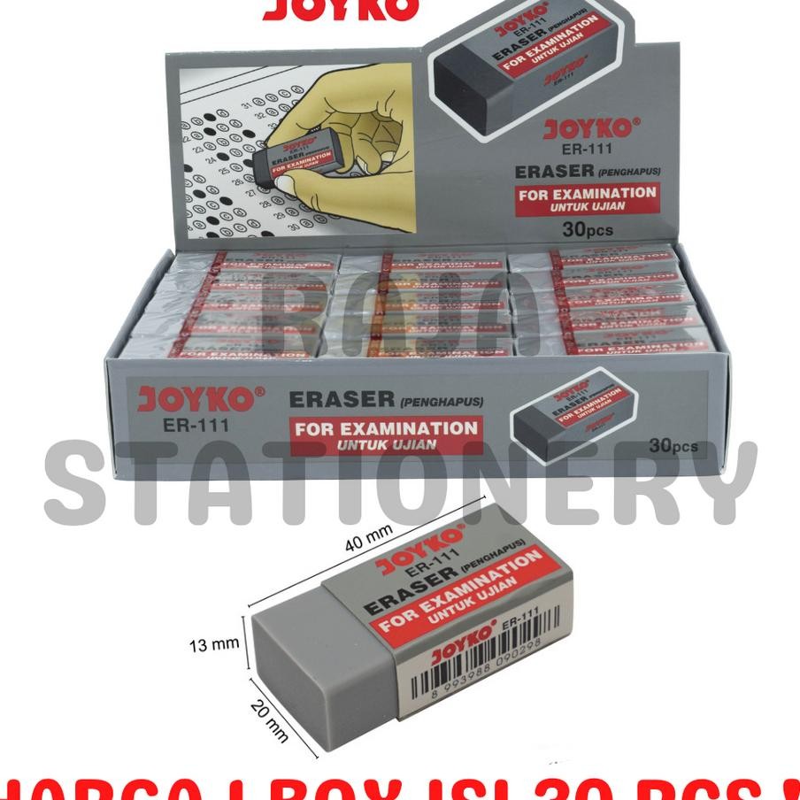 

Joyko Eraser Dust Free Penghapus Joyko Ulangan Penghapus Ujian Bersih Ebta Er111 Bersih Pa Box 30Pcs