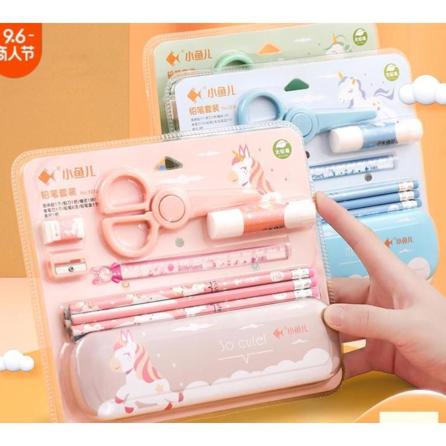 

Set Alat Tulis Siswa Kartun Anakanak 7 Buah Set Penghapus Pensil Rautan Pensil Kotak Pensil Penggaris