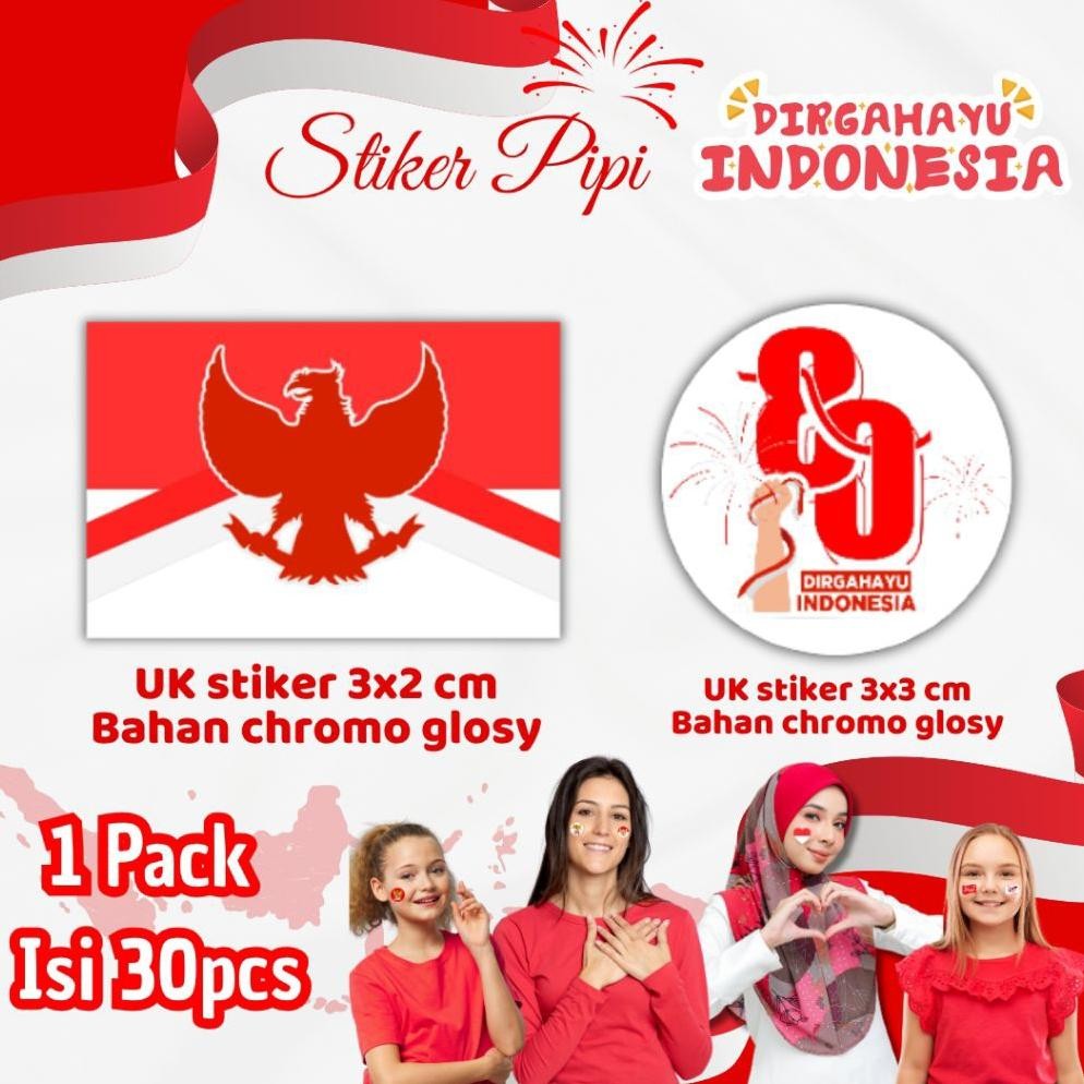 

Tw39 Stiker Pipi Bendera Merah Putih - Hut Ri 17 Agustus