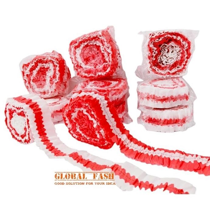 

At43 Isi 12 Kertas Krep Serut Merah Putih / Hiasan 17 Agustus / Kertas Krep Jahit Hut Ri Merah Putih