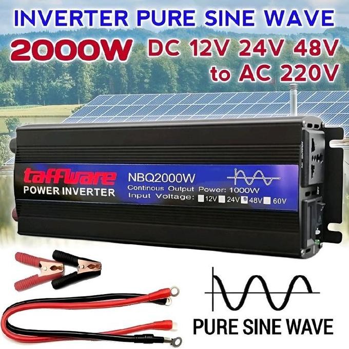 POWER INVERTER 2000 WATT PURE SINE WAVE DC TO AC 12V 24V 48V KE 220V PSW ORIGINAL DAN TERPERCAYA