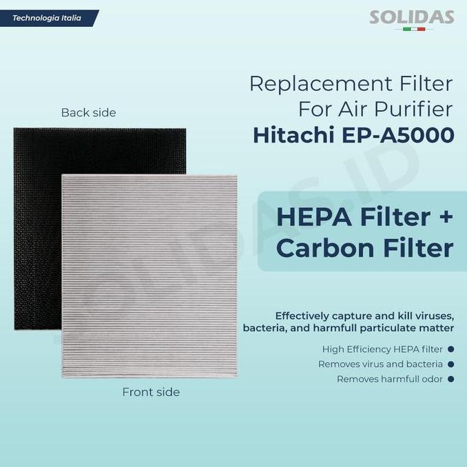 Replacement Filter Hepa+Carbon For Air Purifier Hitachi Ep-A5000 Co