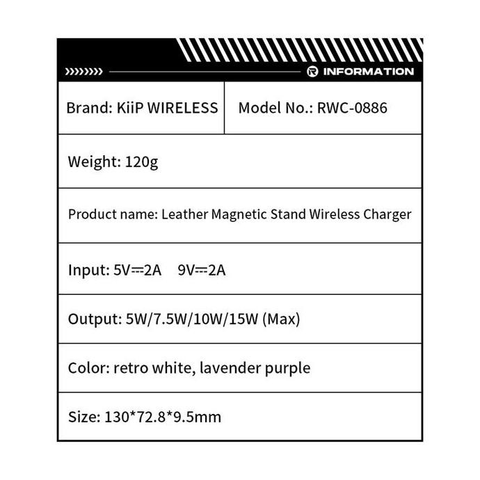 Kiip Wireless W50 Magnetic Stand Wireless Charger 15W Phone Holder