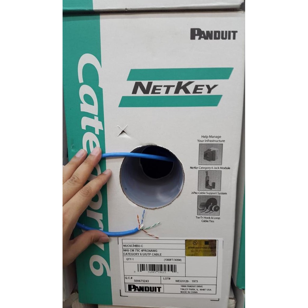 Kabel Lan Utp Panduit Cat 6 50 Meter / Panduit Cat6 / Panduit