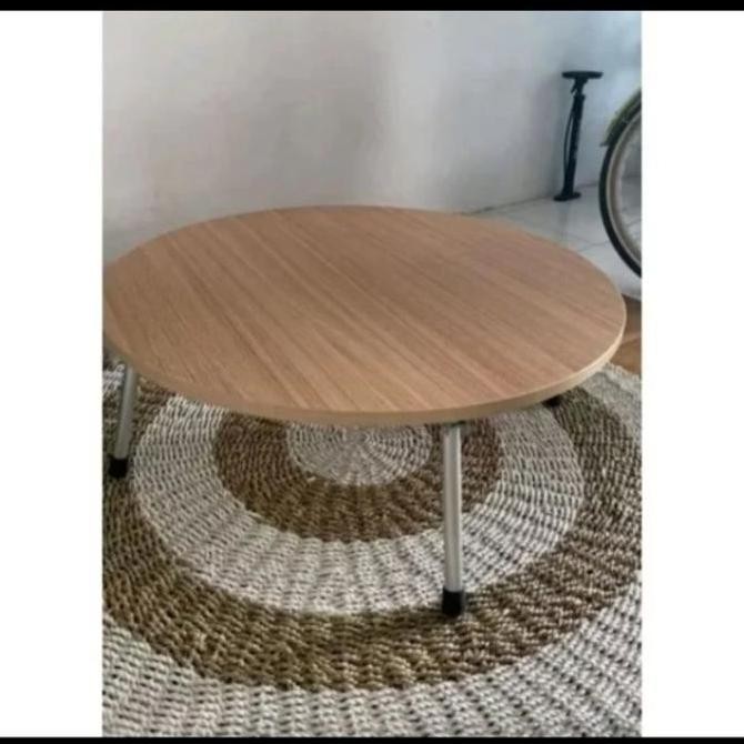 Meja Bulat Lesehan Alas Laptop Belajar Triplek Tebal 80 100 120 Cm Tinggi 30Cm Ergonomi - 120 Cm Co