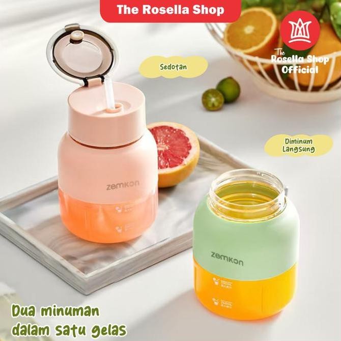 [Rosella] Blender Portable Jus 8 Pisau Blender Buah 500Ml Kapasitas Besar Juicer Baterai Kabel Co