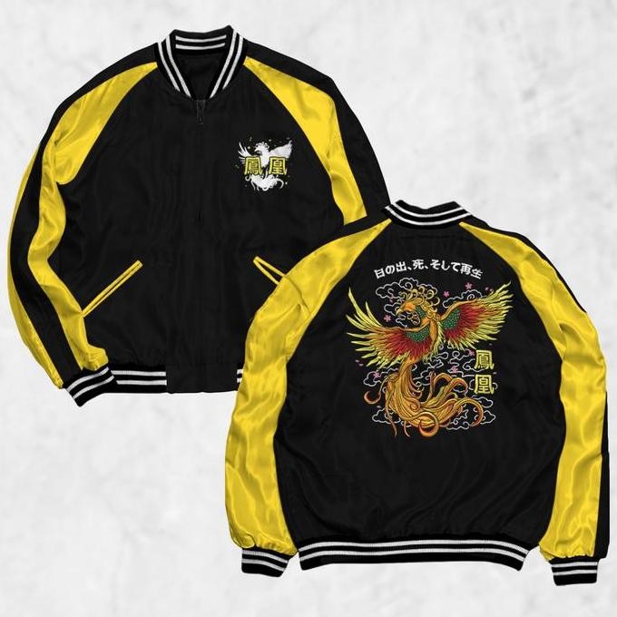 Fortklass Jaket Sukajan PHOENIX Motif Pria Wanita Distro Unisex