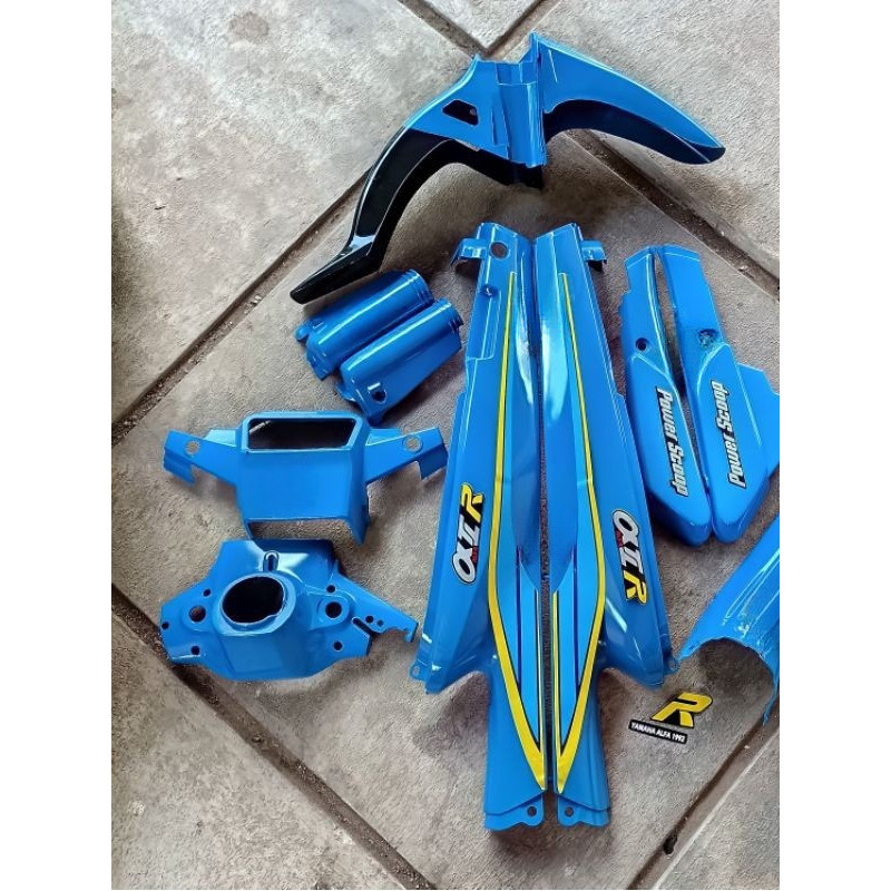 PAKET MURAH COVER BODY HALUS YAMAHA ALFA BODY BODI FULLSET FULL SET ALFA TAHUN 1992 WARNA BIRU