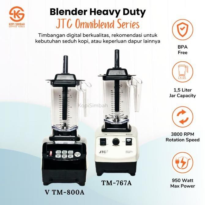 Commercial Blender Heavy Duty Milkshake Juicer Jtc Omniblend V Tm-800A Analog & Jtc Omniblend & Jtc 