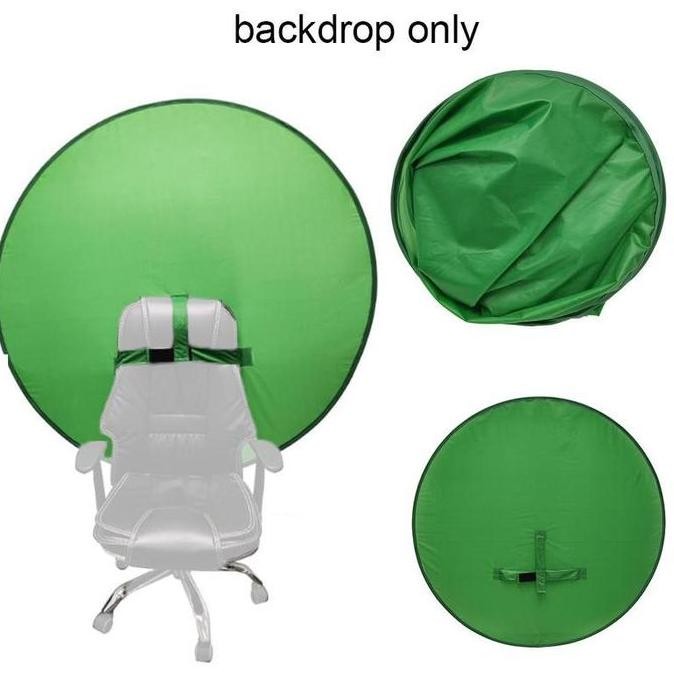 TERBARU - Portable Backdrop 2in - Green Screen Kursi Gaming - Live Streaming