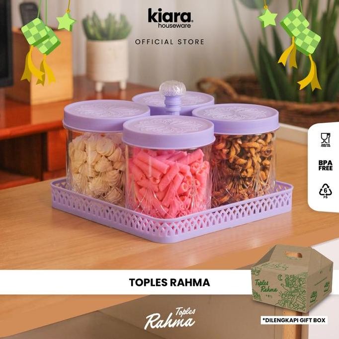 PROMO - Kiara - Toples Rahma Toples Lebaran minimalis plastik Set Nampan Free Gift Box tempat penyim