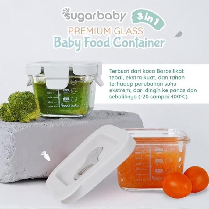 Sugarbaby Premium Glass Jar Baby Food Container / Peralatan Makan MPASI Bayi Anak / Kotak Makan / Te