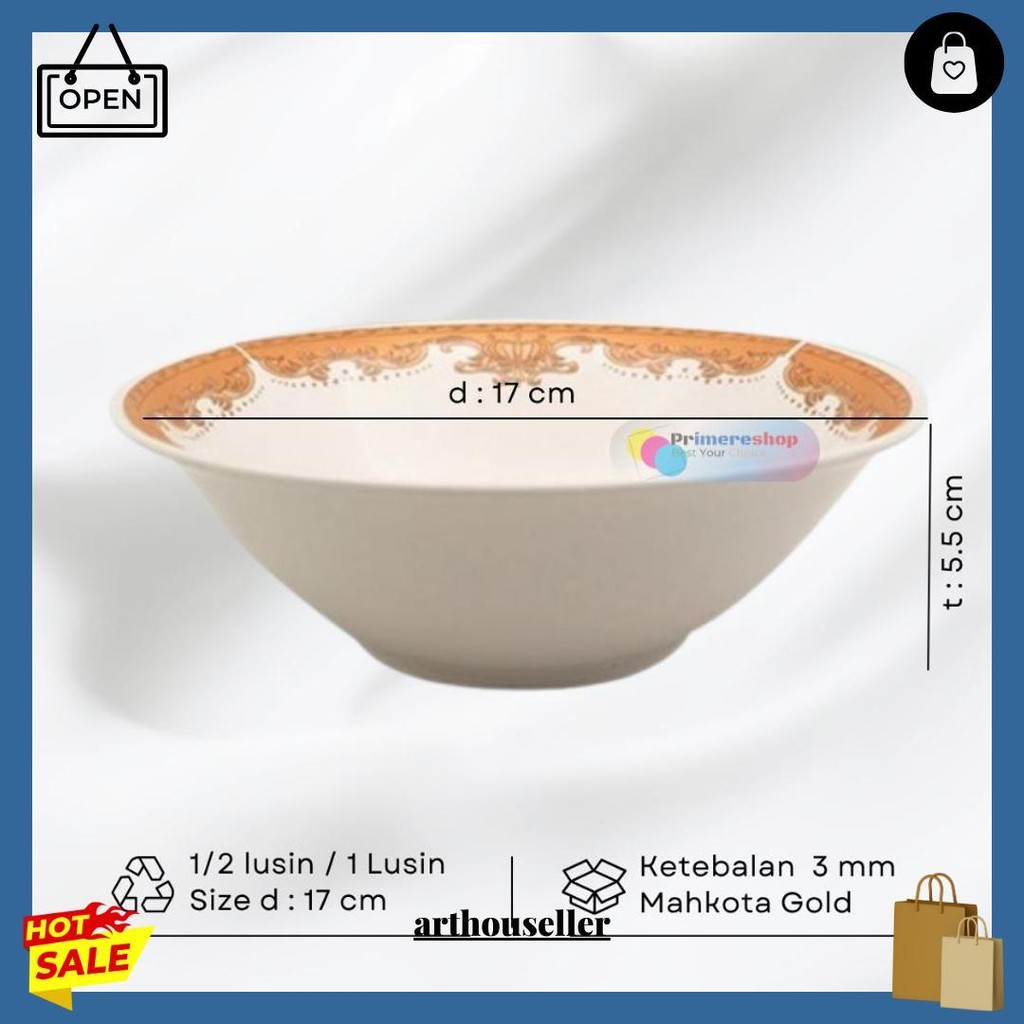 Mangkok Keramik Lusinan 12 Ukuran 7Inch / Mangkok Kramik 1/2 Lusin Aesthetic Terlaris