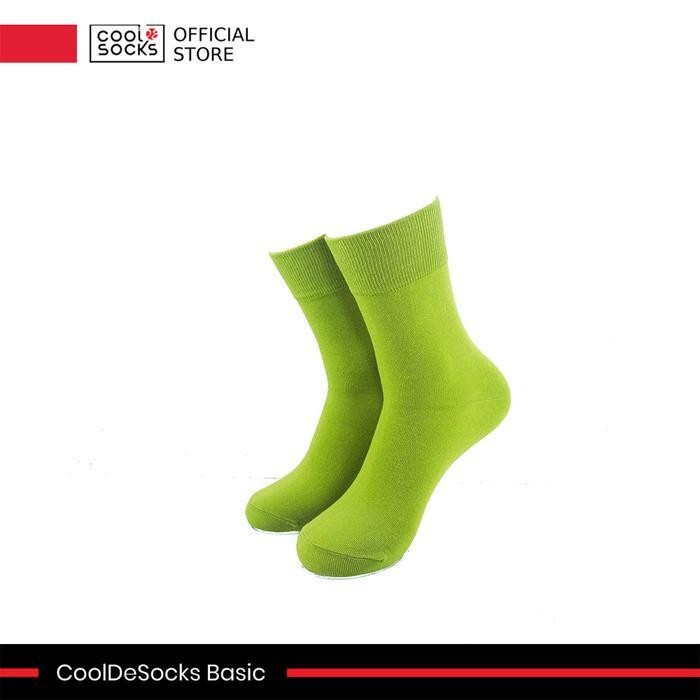Bf888S Kaos Kaki Polos Warna Hijau Limau | Cooldesocks Basic - Lime Green | Quarter Socks | Unisex -