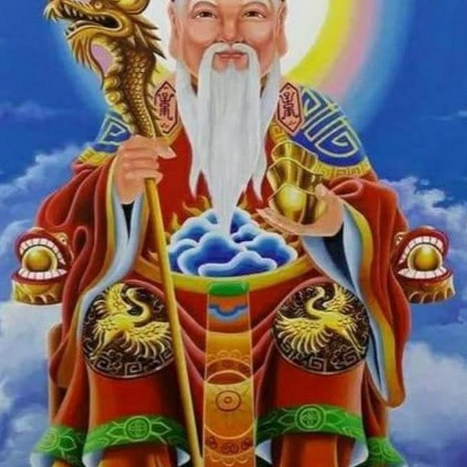 Repro digital Lukisan gambar DEWA Bumi Tao China Konguucu Tradisi