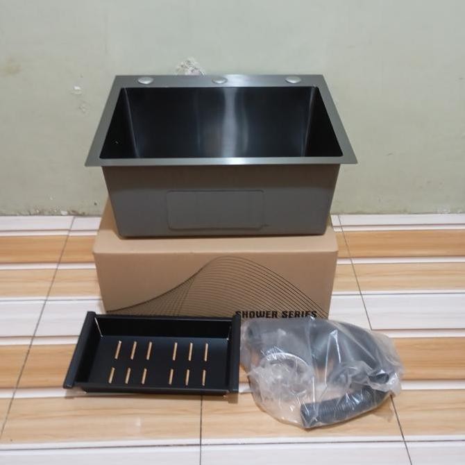kitchen sink satu lubang black/bak cuci piring hitam 2x4/wastafel satu lubang